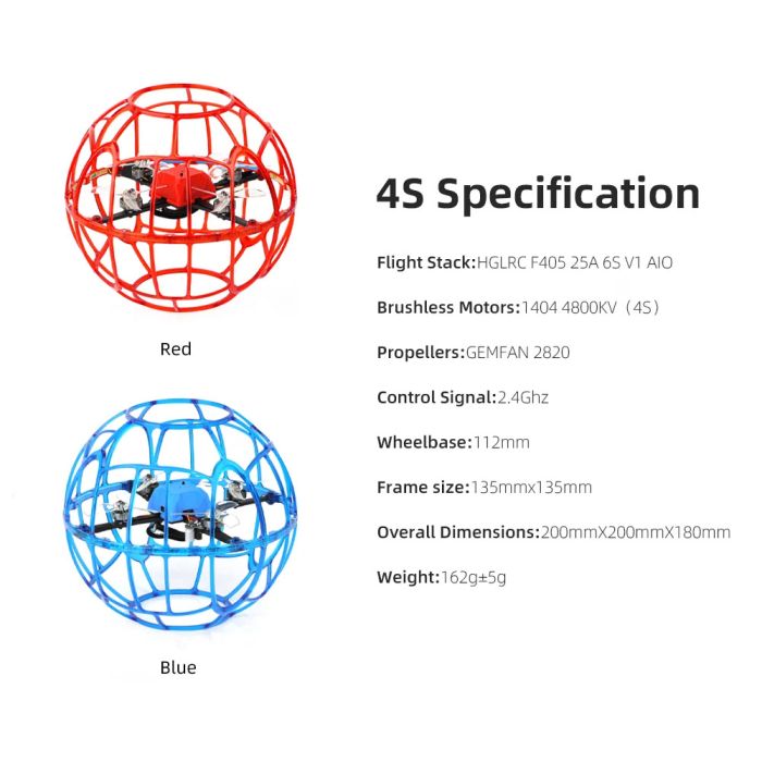 HGLRC D200 Soccer Drone Drop-resistant/ Training and Competition Soccer Drone