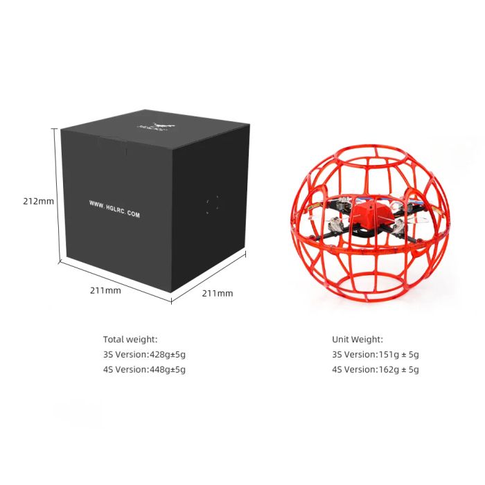 HGLRC D200 Soccer Drone Drop-resistant/ Training and Competition Soccer Drone
