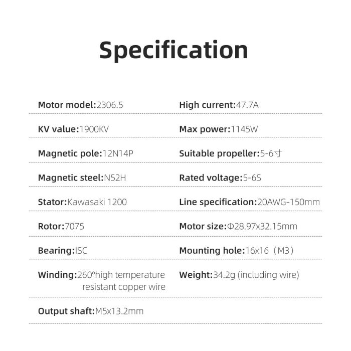 HGLRC SPECTER 2306.5-1900KV